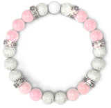 Crystal Bracelet Amazon White Turquoise Bracelet Colorful Emperor Stone Double Layer Pink Zebra Magnet Essential Oil Bracelet