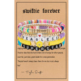 Bohemian Cord Woven Bracelet Colorful Letter Beads Adjustable Friendship Bracelet Set Swiftie Bracelet Set