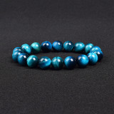 European and American cross-border hot selling premium natural stone sky blue tiger eye stone bracelet tiger eye stone bead single loop bracelet wholesale