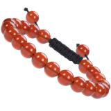 Hot selling colorful pink crystal woven bracelet, natural agate adjustable woven bracelet, beaded rope woven bracelet