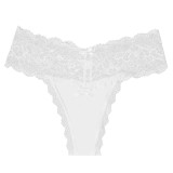Hot selling cross-border e-commerce products in Europe and America, women's thong with bow and lace edges, available in stock for foreign trade large-sized underwear