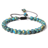 Cross border new 6mm natural stone bead bracelet, women's handmade woven sports energy bracelet, hot selling in Europe and America