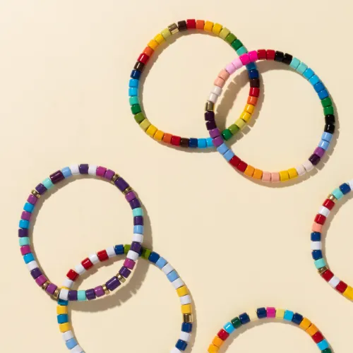 Amazon's cross-border hot selling bracelets, female niche, colorful enamel beaded bracelets, DIY bracelets, bracelets wholesale