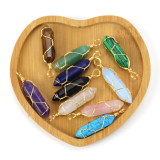 Amazon's best-selling handmade twisted natural stone crystal agate hexagonal pendant necklace manufacturer wholesale N591