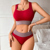 Cross border New Women's Seamless Bra Set Sports and Casual Colored Soft and Comfortable European Seamless Set Women's
