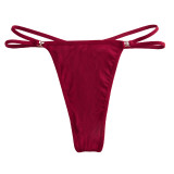 Cross border exclusive thong seamless underwear for women, seductive and alluring, with solid color quick drying and comfortable low waisted underwear for women