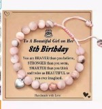 European and American Fashion Pink Zebra Love Pendant Bracelet Handmade Beaded Christmas Festival Gift Card Pink Zebra Bracelet