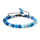 Cross border new 6mm natural stone bead bracelet, women's handmade woven sports energy bracelet, hot selling in Europe and America