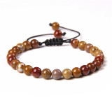 Cross border new 6mm natural stone bead bracelet, women's handmade woven sports energy bracelet, hot selling in Europe and America