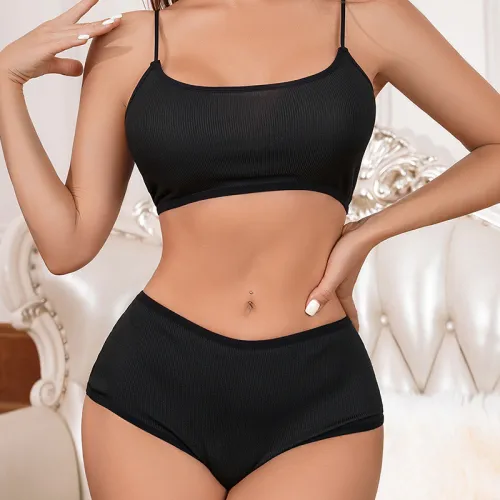 European and American size seamless bra set with large chest showing small size, no steel ring suspender, women's sexy underwear set new style