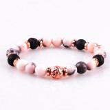Crystal Bracelet Amazon White Turquoise Bracelet Colorful Emperor Stone Double Layer Pink Zebra Magnet Essential Oil Bracelet