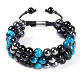 Tiger's Eye Stone Cat's Eye Green Pine Red Pattern Obsidian Green Ghost Bracelet Bracelet Hand Strand Natural Stone Weaving Men's and Women's Bracelet