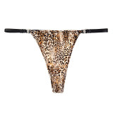 Foreign trade leopard print thong for girls, sexy, hot and flirtatious. Adjustable low waisted new pure cotton underwear