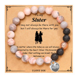 European and American Fashion Pink Zebra Love Pendant Bracelet Handmade Beaded Christmas Festival Gift Card Pink Zebra Bracelet