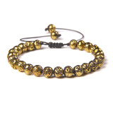 Cross border new 6mm natural stone bead bracelet, women's handmade woven sports energy bracelet, hot selling in Europe and America