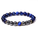 Wholesale of cross-border e-commerce 8MM tiger eye stone bracelets for couples, black magnet bracelets for men and women, natural stone beaded bracelets, wholesale