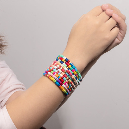 Amazon's cross-border hot selling bracelets, female niche, colorful enamel beaded bracelets, DIY bracelets, bracelets wholesale