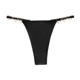 European and American size sexy thong with heart decoration, one piece pure cotton crotch, low waist, women's underwear for foreign trade