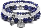 Cross border 3-piece set of crystal rose quartz bracelets, agate Shoushan stone elastic bracelets, men's and women's jewelry gifts