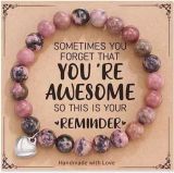 Yellow and Blue Beads Love Bracelet Pink Zebra Tiger Eye Stone Volcano Stone YOU READESOME Red Pattern Stone Love Bracelet