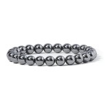 Wholesale of Health Jewelry Wholesale for Netizens and Same Style Black Gallstone Hematite Single Circle Ball Bracelets Terahertz Energy Stone Bracelets
