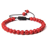 Cross border new 6mm natural stone bead bracelet, women's handmade woven sports energy bracelet, hot selling in Europe and America
