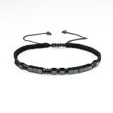 Hot selling woven bracelet, magnetic stone, black iron stone, partition wood, magnetic stone beads, nylon braided rope bracelet, Moss code bracelet