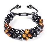Tiger's Eye Stone Cat's Eye Green Pine Red Pattern Obsidian Green Ghost Bracelet Bracelet Hand Strand Natural Stone Weaving Men's and Women's Bracelet