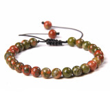 Cross border new 6mm natural stone bead bracelet, women's handmade woven sports energy bracelet, hot selling in Europe and America