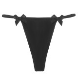 Foreign trade Europe and America sexy thong, women's fun and spicy chain bow, pure cotton crotch, seamless women's low waisted underwear