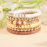 Amazon's Hot Selling Soft Ceramic Ball Bracelet Set with Retro Bohemian Style Popular Handicrafts for Men and Women