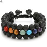 Tiger's Eye Stone Cat's Eye Green Pine Red Pattern Obsidian Green Ghost Bracelet Bracelet Hand Strand Natural Stone Weaving Men's and Women's Bracelet