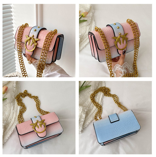 Gradient Swallow Bag Cross border Foreign Trade Flying Bird Women's Bag Double Flying Swallow Versatile European and American Fashion One Shoulder Small Square Bag Trendy