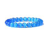 Amazon Hot Selling 8mm Gemstone Bead Bracelet Women's Stone Bead Healing Elastic Round Bead Crystal Gemstone Bracelet