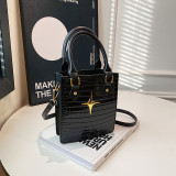 Cross border luxury tote bag, new handbag, crocodile pattern single shoulder bag, patent leather glossy crossbody bag for women