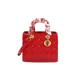 Large patent leather Daifei women's bag, new hot selling foreign trade handbag, handle bag, diamond grid single shoulder crossbody bag trend