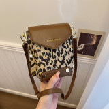 Spring New Instagram Popular Versatile Small Bag Women's Bag Single Shoulder Crossbody Phone Bag Leopard Pattern Fashion Zero Wallet