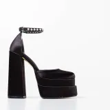 New High Heel Candy Color Single Shoes for Foreign Trade Large Size Water Diamond Waterproof Platform with Thick Sole Female Photography Party Shoes