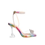 New Black Apricot Colorful High Heel Sandals, Thin Heels, Water Diamond Shoes, Large Size Women's Party Show, European and American Style Heels