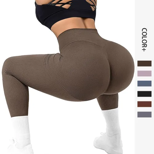 New Peach European and American Seamless Yoga Pants with Raised Hips, Breathable Yoga Clothes, Tight Fit, High Waist Sports Bottom, Fitness Pants for Women