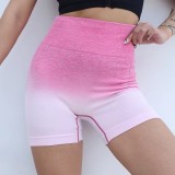 Instagram Europe and America Gradual Seamless Shorts New High Waist Women's Breathable and Sweatproof Peach Hip Tight Yoga Fitness Pants