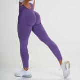 Hot selling seamless yoga suit from Europe and America, tight fitting and hip lifting yoga pants, sexy leggings, sports leggings, fitness clothes for women