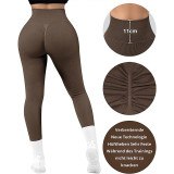 New Peach European and American Seamless Yoga Pants with Raised Hips, Breathable Yoga Clothes, Tight Fit, High Waist Sports Bottom, Fitness Pants for Women