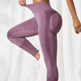 New seamless European and American peach buttocks yoga pants with lifted buttocks, chrysanthemum peach tight sports pants for women wearing on the outside