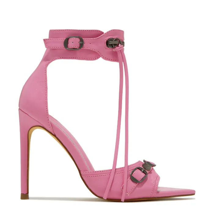 New High Heel Sandals, Stiletto Heels, Riveted Belt Buckle Pendant, Large Size Amazon Fashion Show, Foreign Trade Shoes, Heels