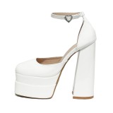 New Painted Skin Heart shaped Water Diamond 14.5cm Double Waterproof Platform with Hatred Sky High European and American Foreign Trade Female Heels