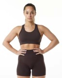 New Sports Yoga Suit Set Women's Summer Fitness Sports Beauty Back Bra Honey Peach Hips High Waist Yoga Tripartite Pants