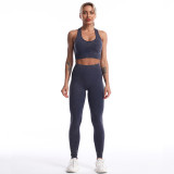 Yoga suit for women, new yoga fitness set for Europe and America, seamless set for women, honeycomb yoga fitness suit for women