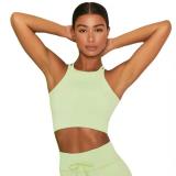 Seamless Knitted Beauty Back Sexy Yoga Tank Top Moisture wicking Sports Bra Running Fitness Clothing