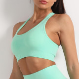 Cross border gathering of shock-absorbing fitness underwear, dotted jacquard seamless sports bra, yoga clothing, bra wholesale in Europe and America